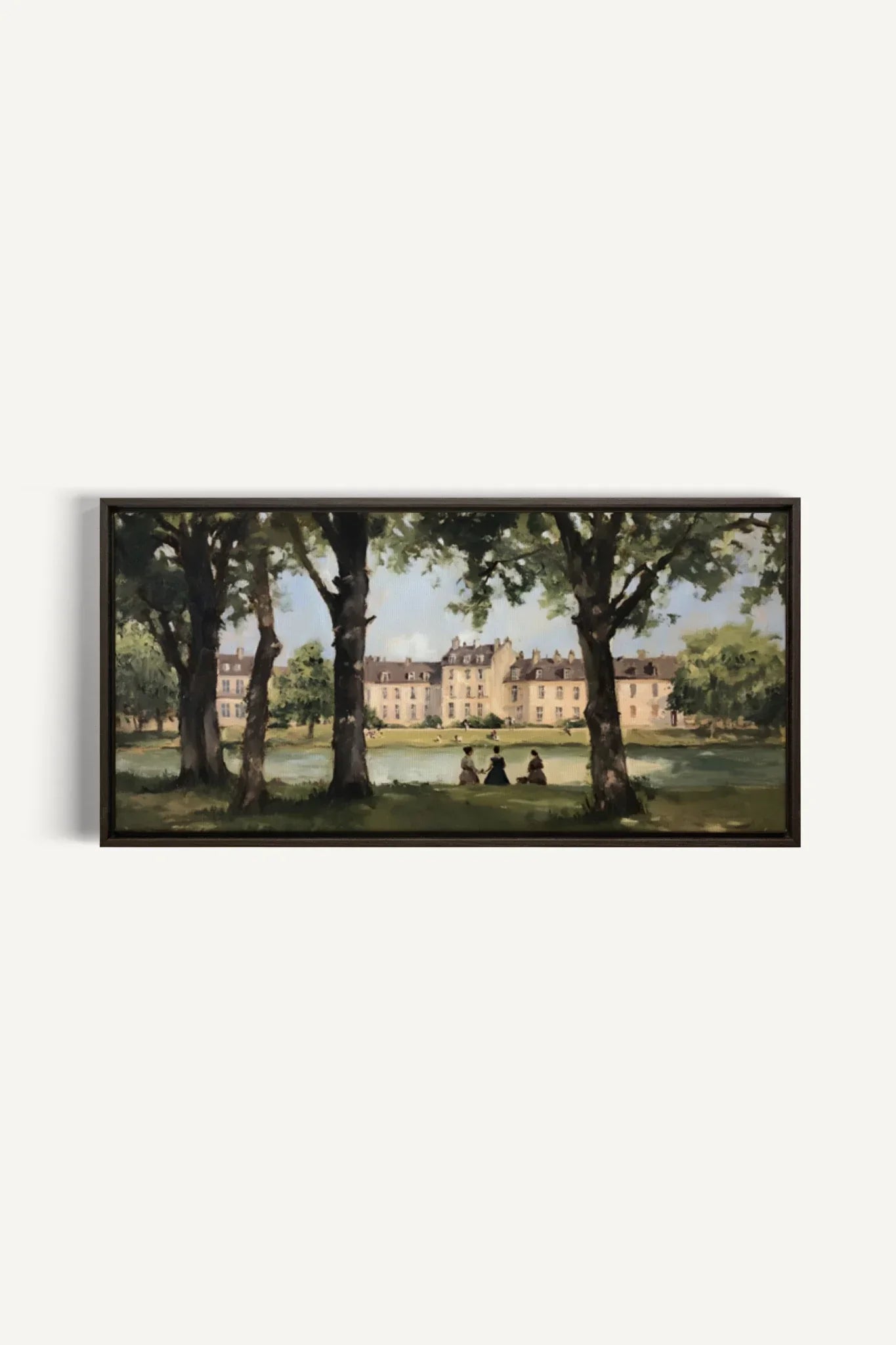 OLEKA CANVAS - SUMMER AT THE ESTATE, Oeuvre sur toile étirée, encadré Brun Noyer