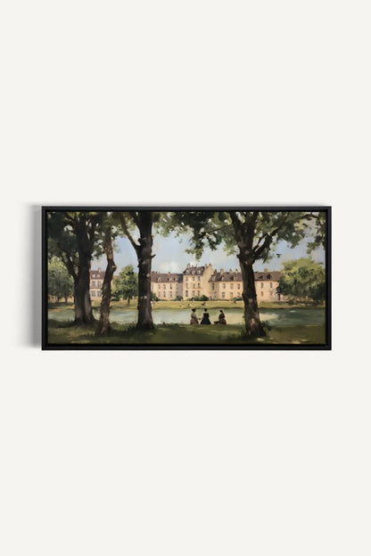 OLEKA CANVAS - SUMMER AT THE ESTATE, Oeuvre sur toile étirée, encadré Noir