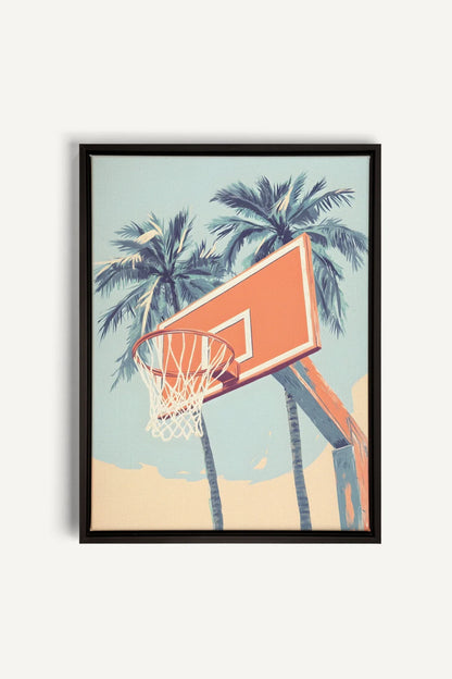 OLEKA CANVAS - SUMMER HOOPS, Oeuvre sur toile étirée, encadré Noir