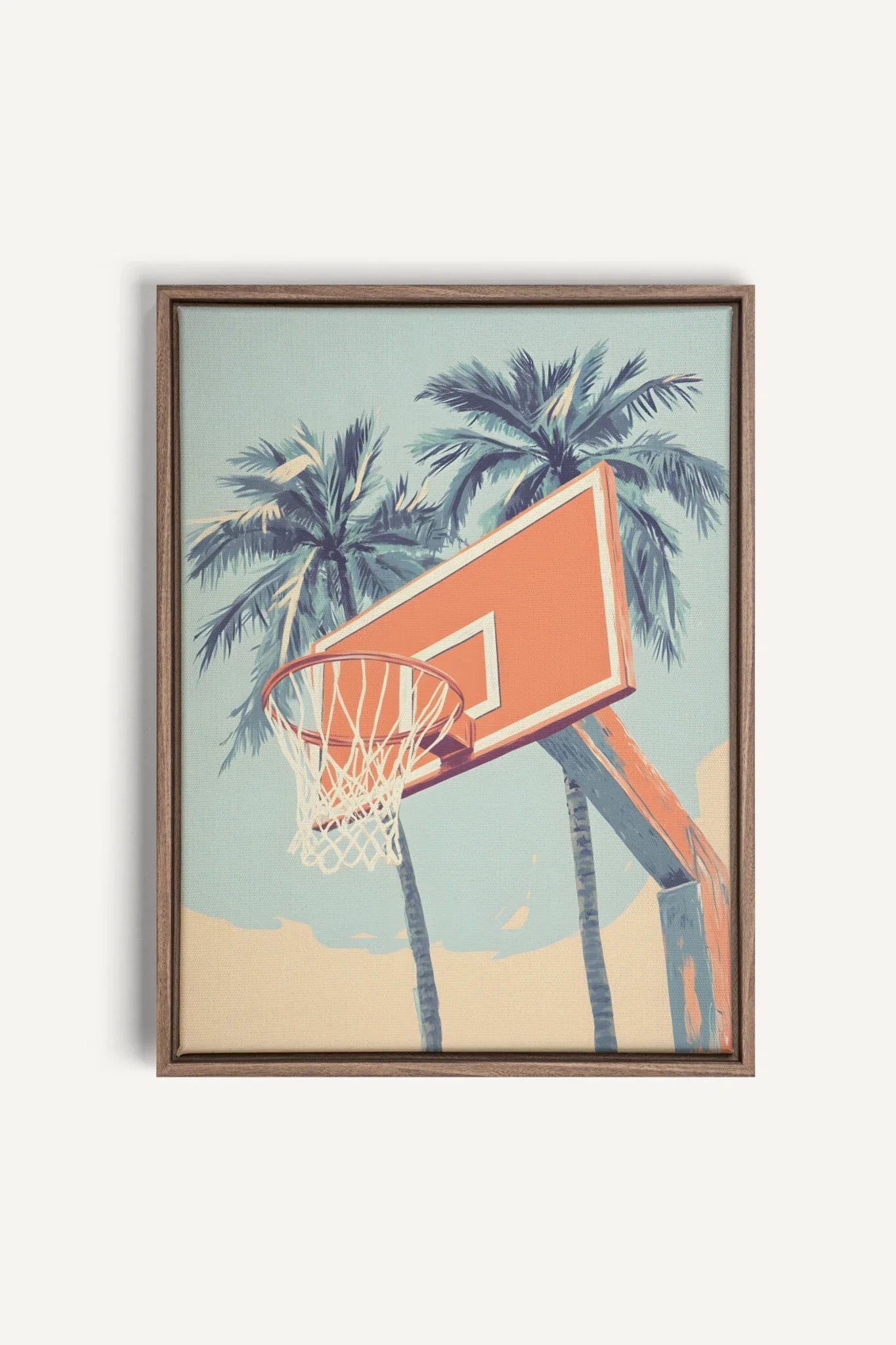 OLEKA CANVAS - SUMMER HOOPS, Oeuvre sur toile étirée, encadré Brun Chêne
