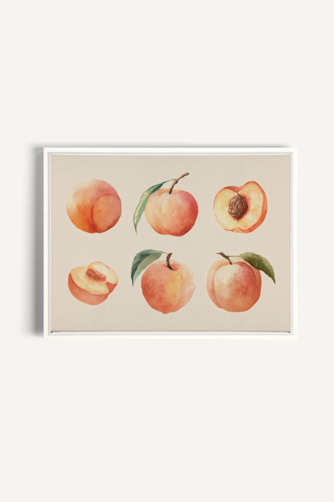 SUMMER PEACHES, Oeuvre sur toile étirée, encadré Blanc