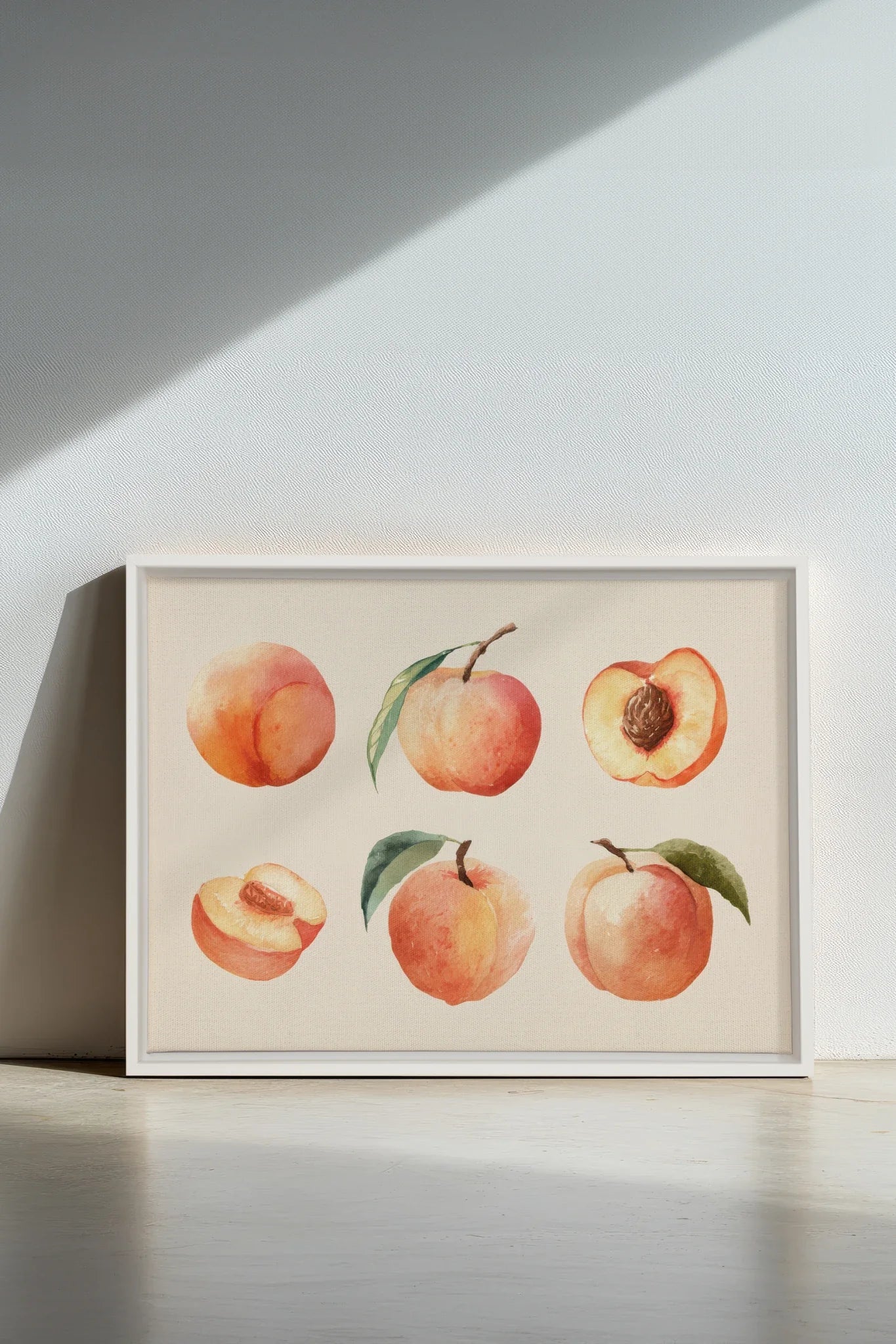 SUMMER PEACHES, Oeuvre sur toile étirée, encadré Blanc