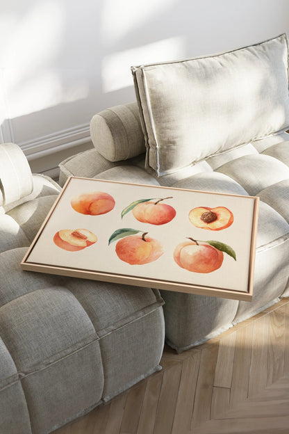 SUMMER PEACHES, Oeuvre sur toile étirée, encadré Naturel Clair