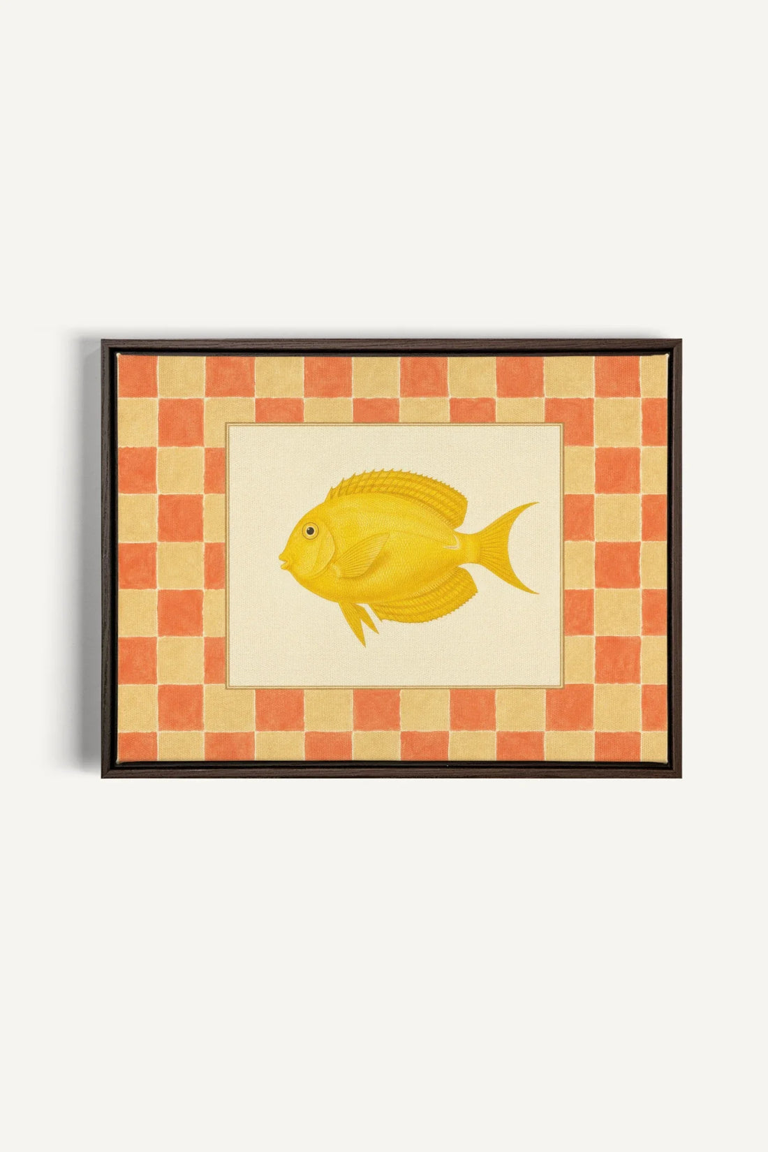 SUNLIT FISH, Oeuvre sur toile étirée, encadré Brun Noyer