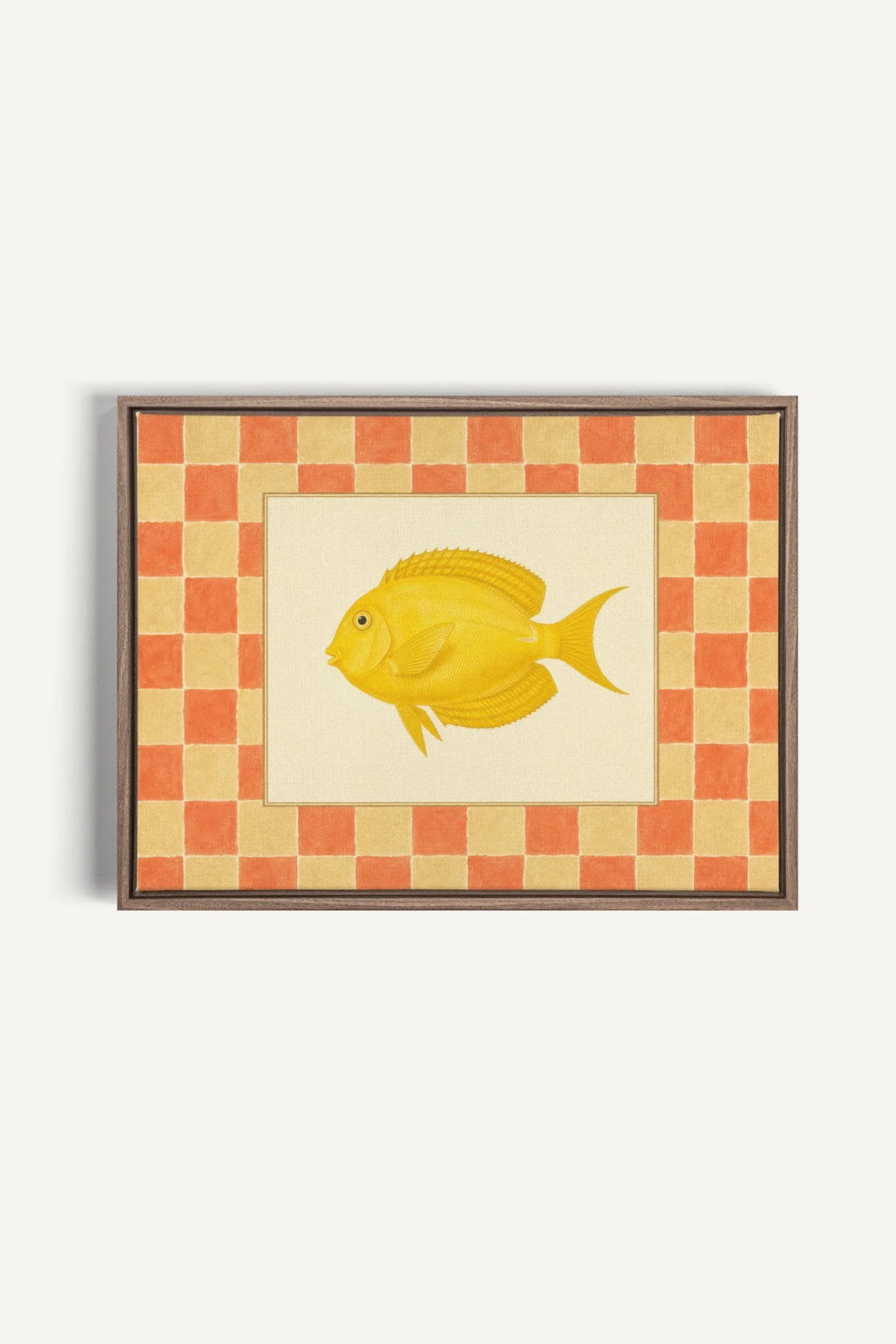 SUNLIT FISH, Oeuvre sur toile étirée, encadré Brun Chêne