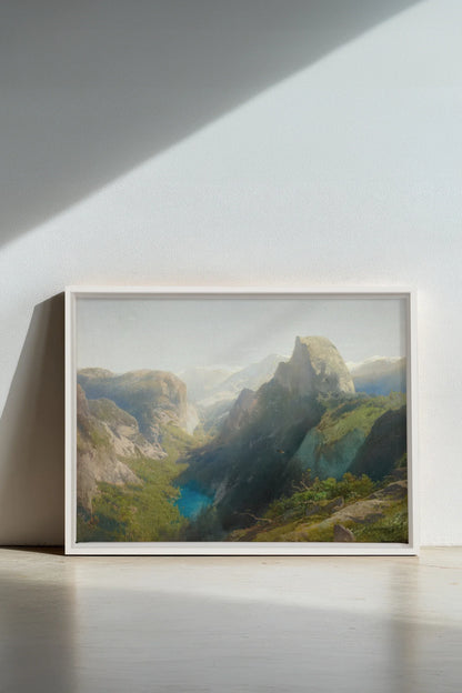 SUNLIT GORGE, Oeuvre sur toile étirée, encadré Blanc