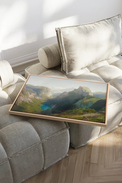 SUNLIT GORGE, Oeuvre sur toile étirée, encadré Naturel Clair