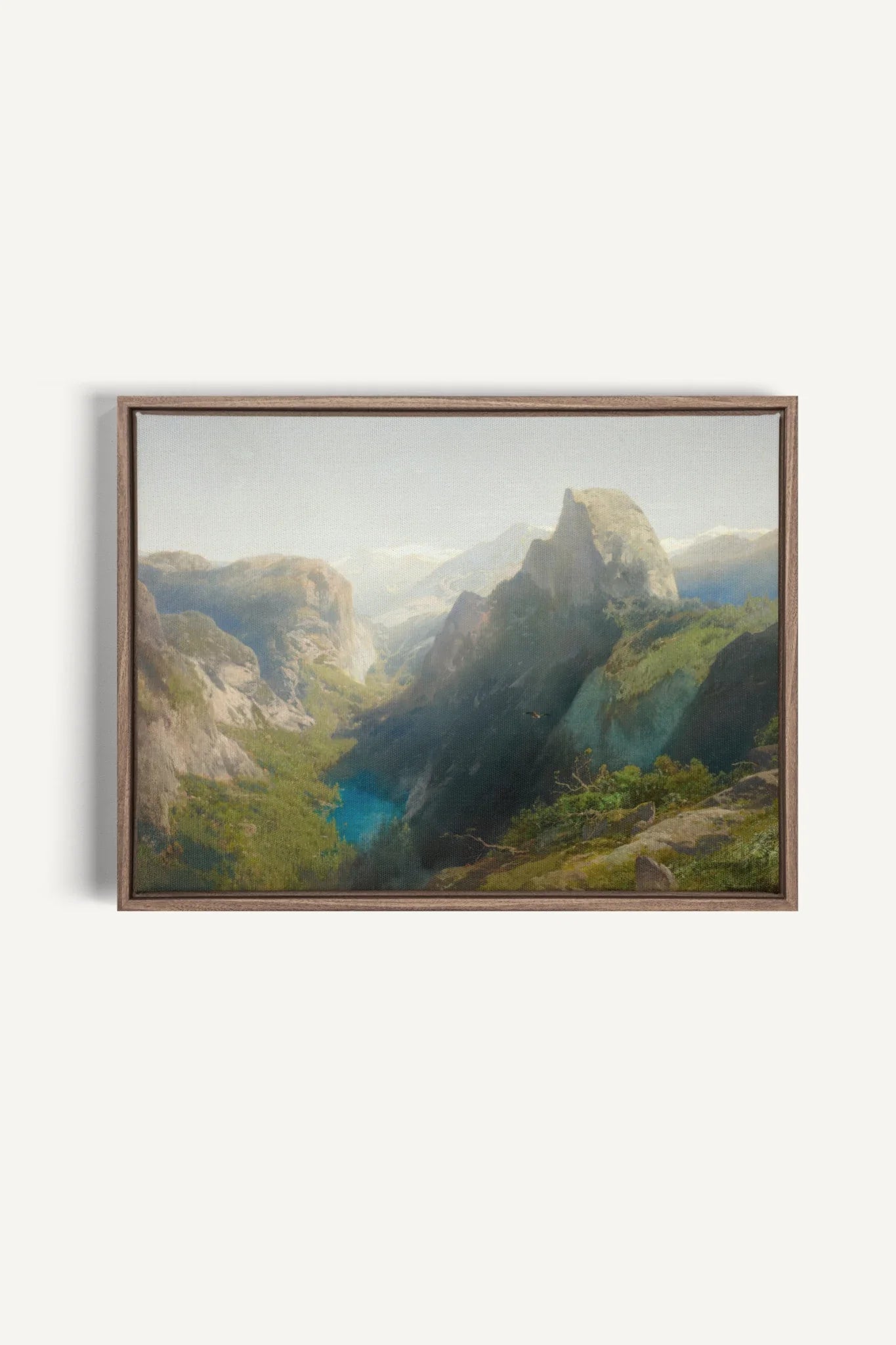 SUNLIT GORGE, Oeuvre sur toile étirée, encadré Brun Chêne