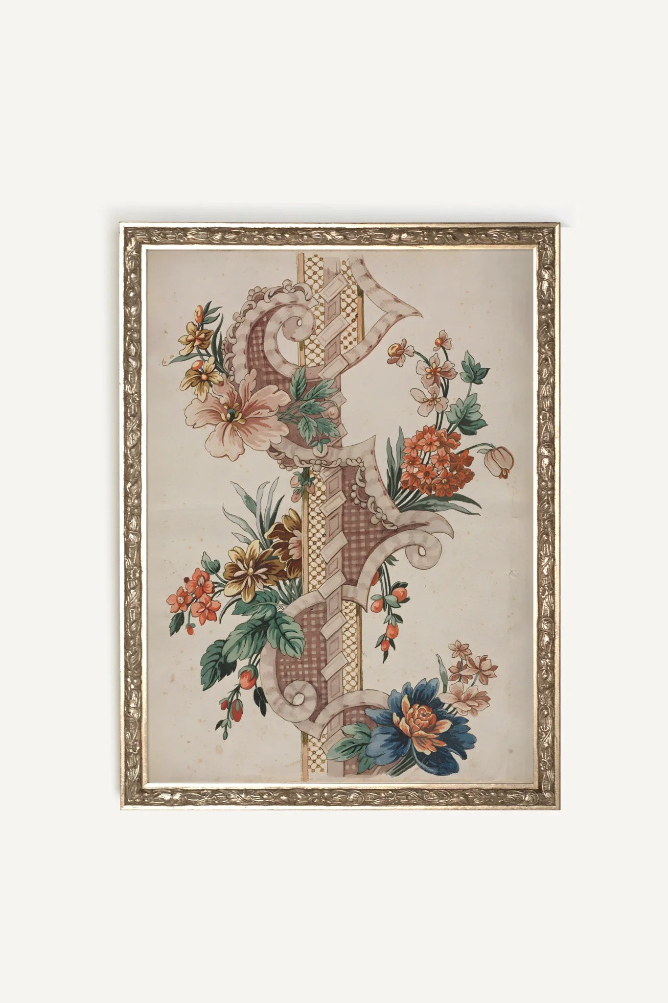 SYMPHONIE BOTANIQUE, Oeuvre sur toile rigide, encadré Vintage Argent