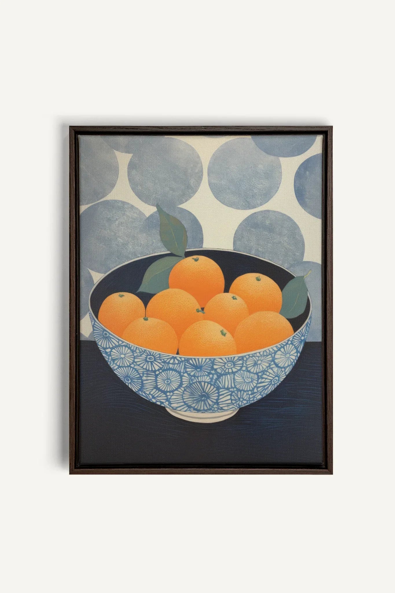 OLEKA CANVAS - TANGERINE DREAM, Oeuvre sur toile étirée, encadré Brun Noyer