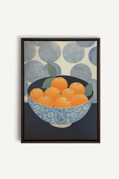 OLEKA CANVAS - TANGERINE DREAM, Oeuvre sur toile étirée, encadré Brun Noyer