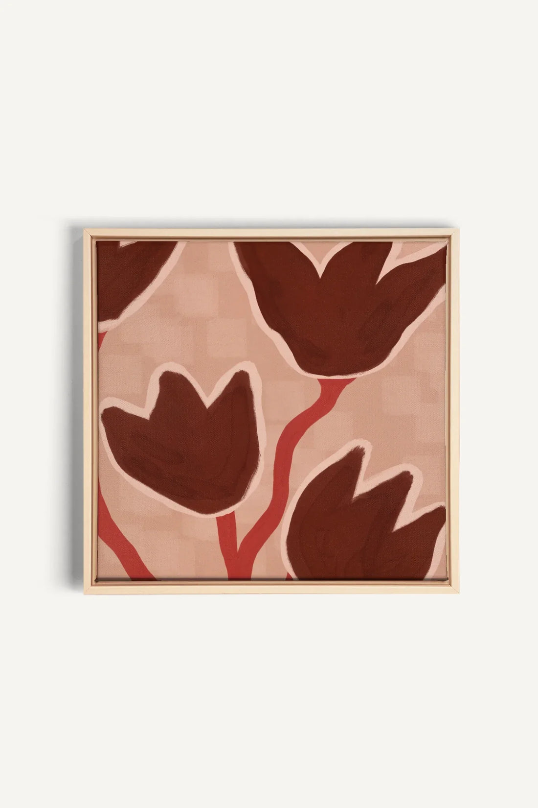 OLEKA CANVAS - TERRE EN FLEURS, Oeuvre sur toile étirée, encadré Naturel Clair