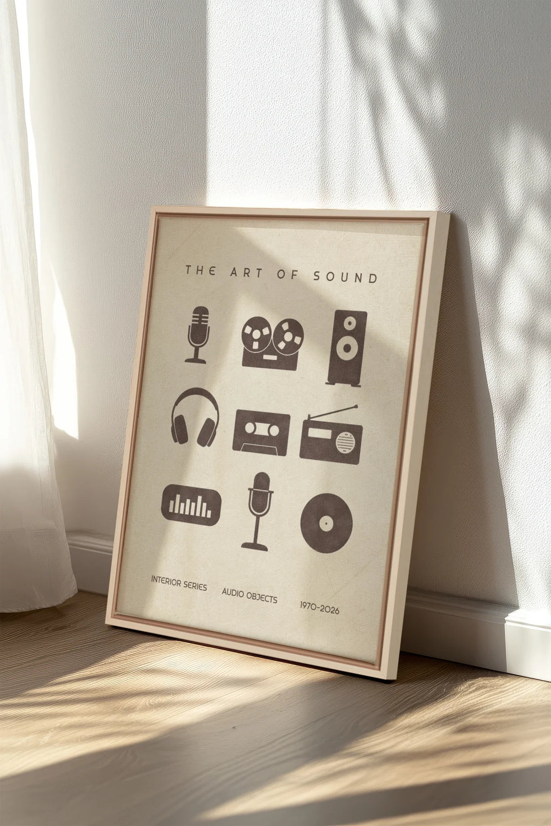 THE ART OF SOUND, Oeuvre sur toile étirée, encadré Naturel Clair