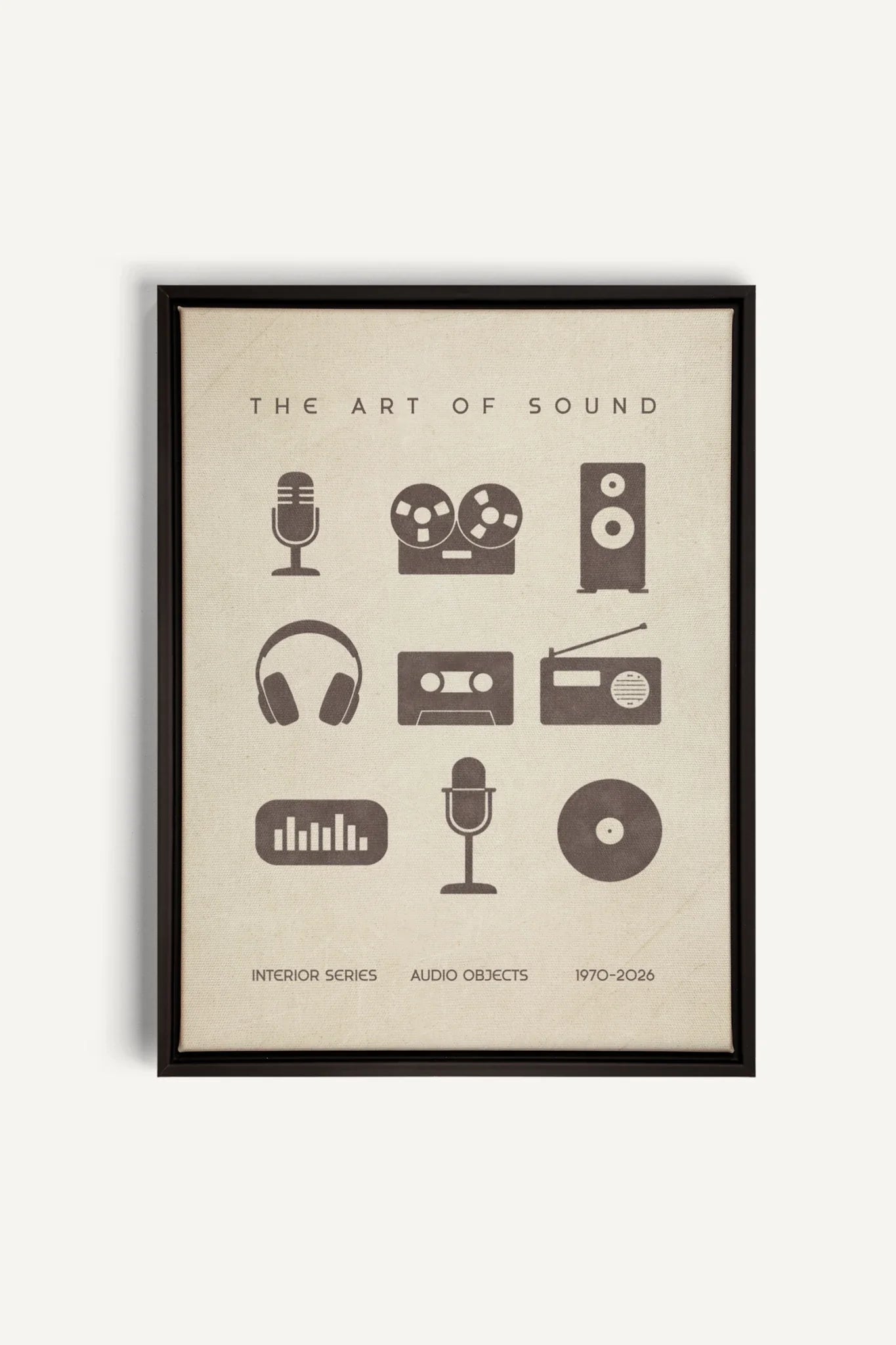 THE ART OF SOUND, Work on stretched canvas, framed Black