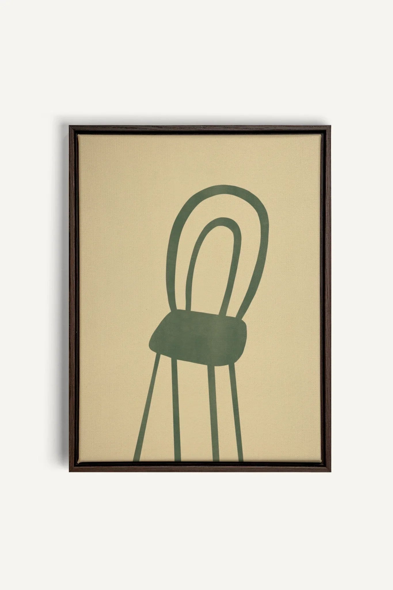 OLEKA CANVAS - THE GREEN CHAIR, Oeuvre sur toile étirée, encadré Brun Noyer