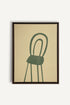 OLEKA CANVAS - THE GREEN CHAIR, Oeuvre sur toile étirée, encadré Brun Noyer