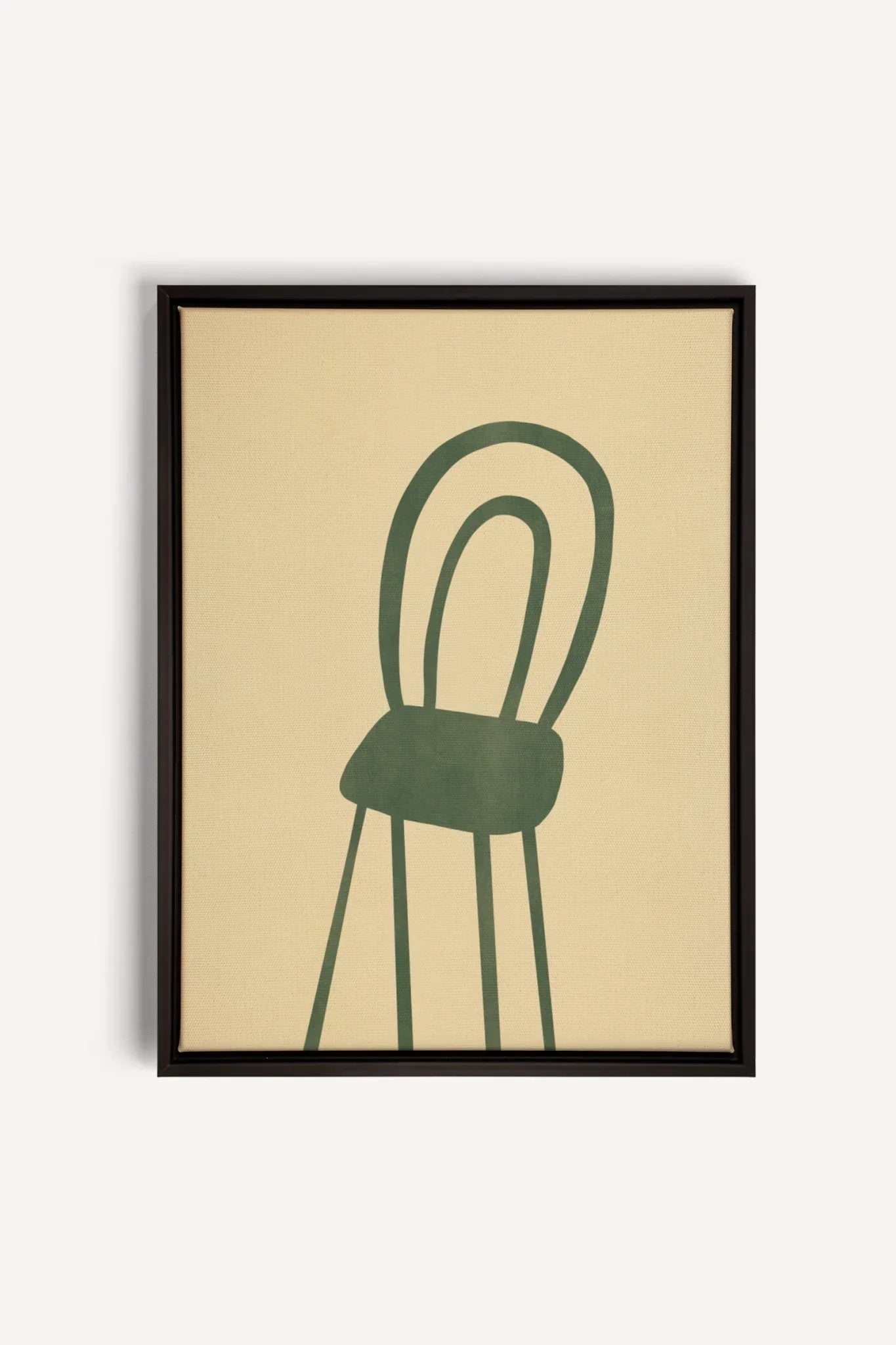 OLEKA CANVAS - THE GREEN CHAIR, Oeuvre sur toile étirée, encadré Noir