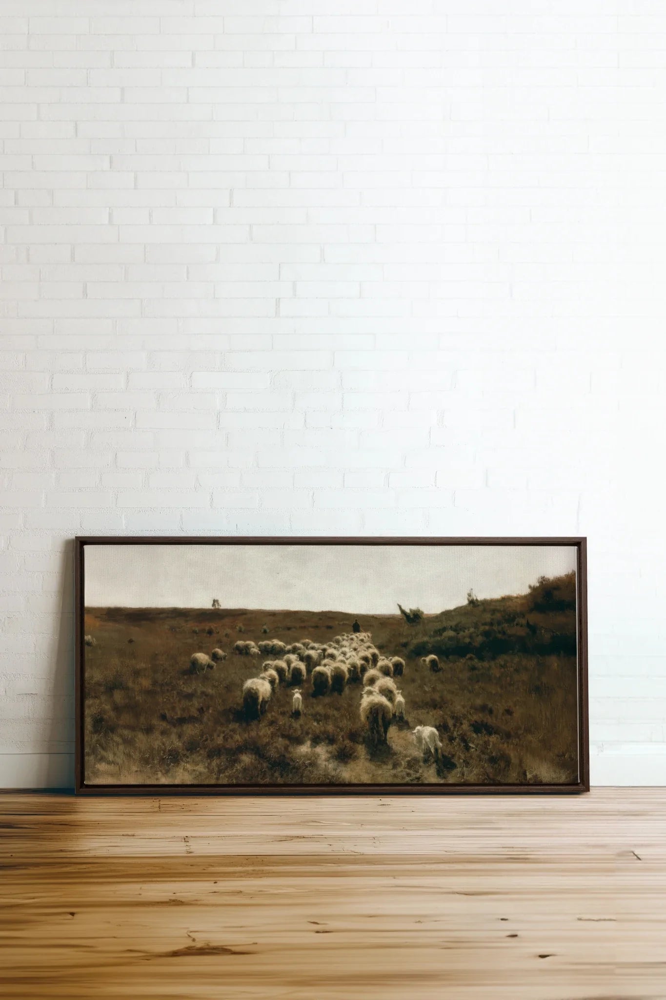 THE PEACEFUL WAY, Oeuvre sur toile étirée, encadré Brun Noyer