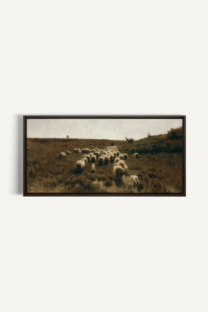 THE PEACEFUL WAY, Oeuvre sur toile étirée, encadré Brun Noyer
