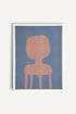 OLEKA CANVAS - THE PINK CHAIR, Oeuvre sur toile étirée, encadré Blanc
