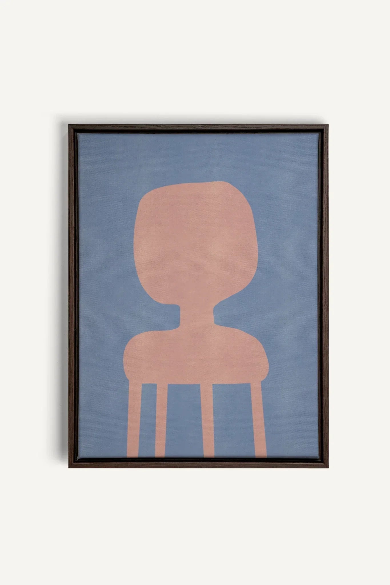 OLEKA CANVAS - THE PINK CHAIR, Oeuvre sur toile étirée, encadré Brun Noyer