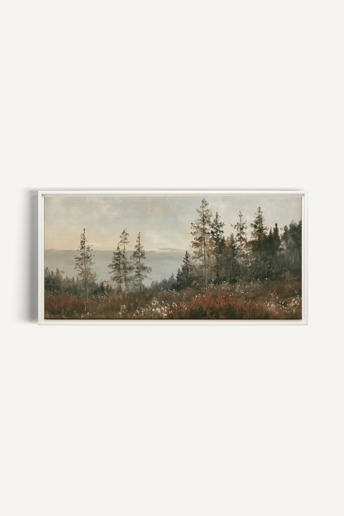 THE PROMISE OF PINES toile étirée encadré blanc