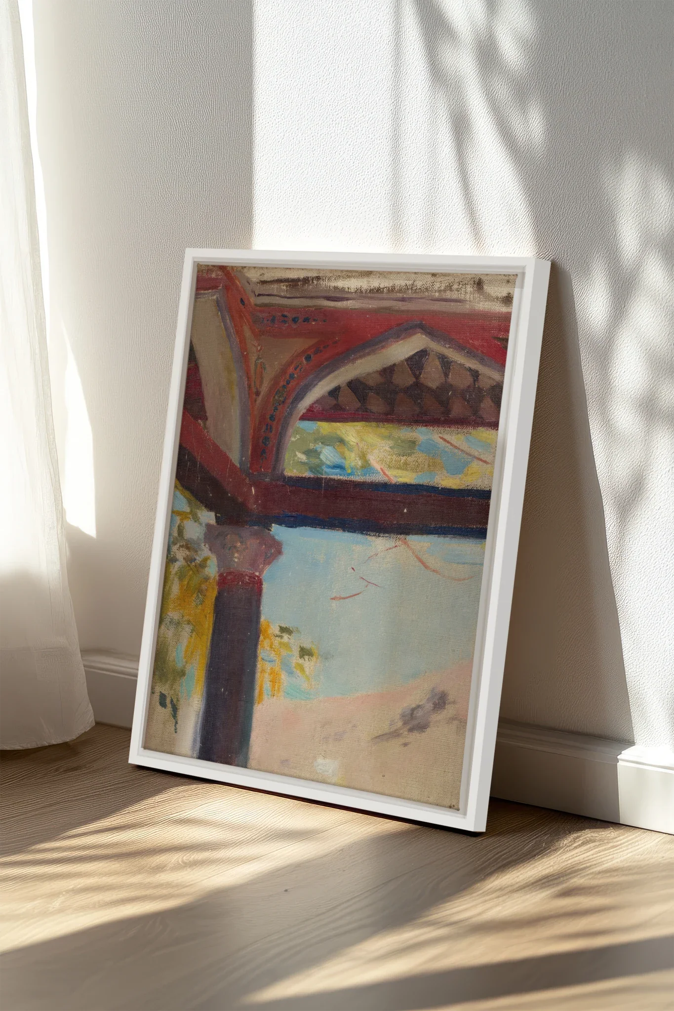 THE RED ARCH, Oeuvre sur toile étirée, encadré Blanc