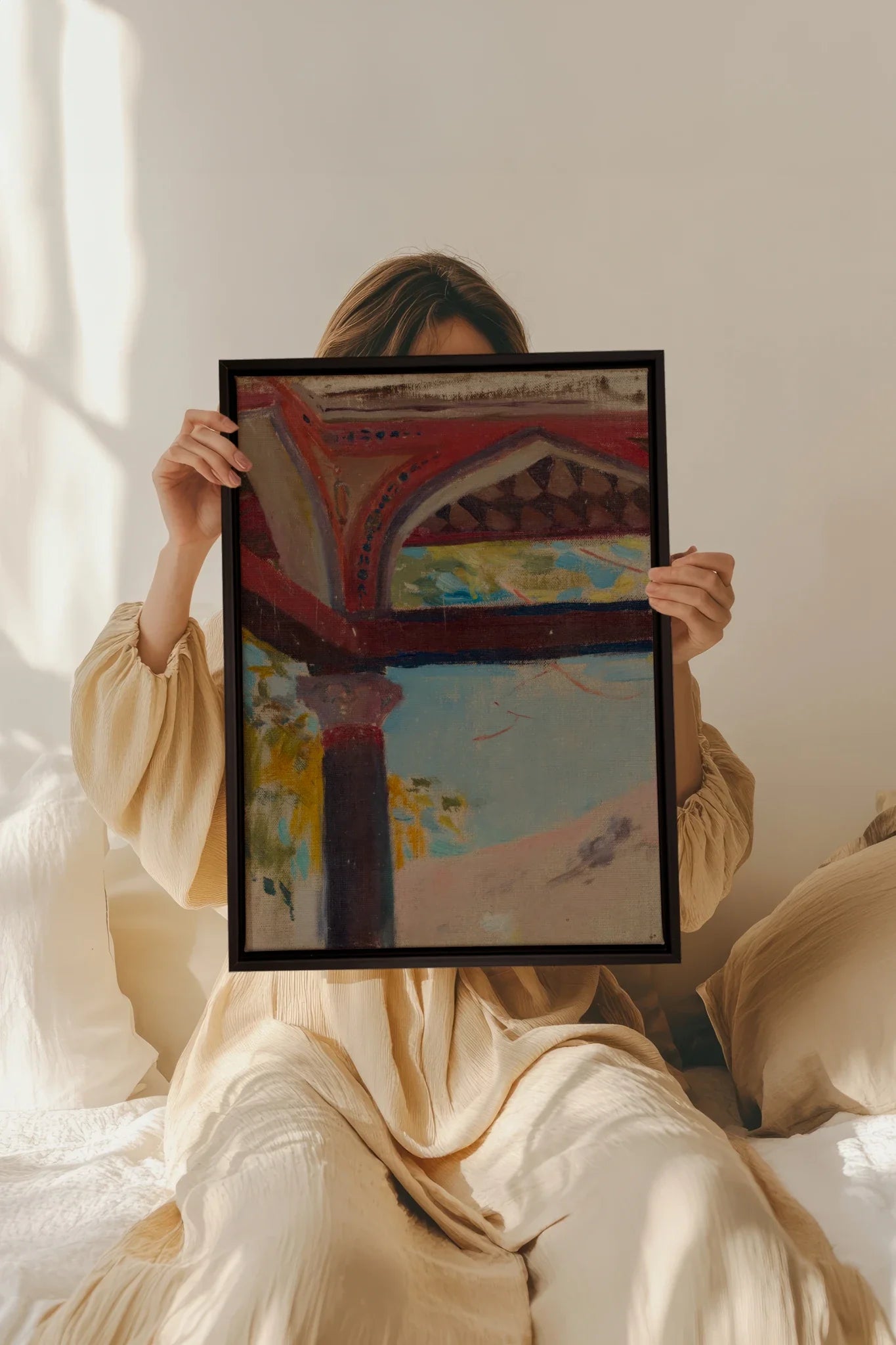 THE RED ARCH, Oeuvre sur toile étirée, encadré Noir
