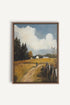 OLEKA CANVAS - THROUGH THE FIELDS, Oeuvre sur toile étirée, encadré Brun Chêne