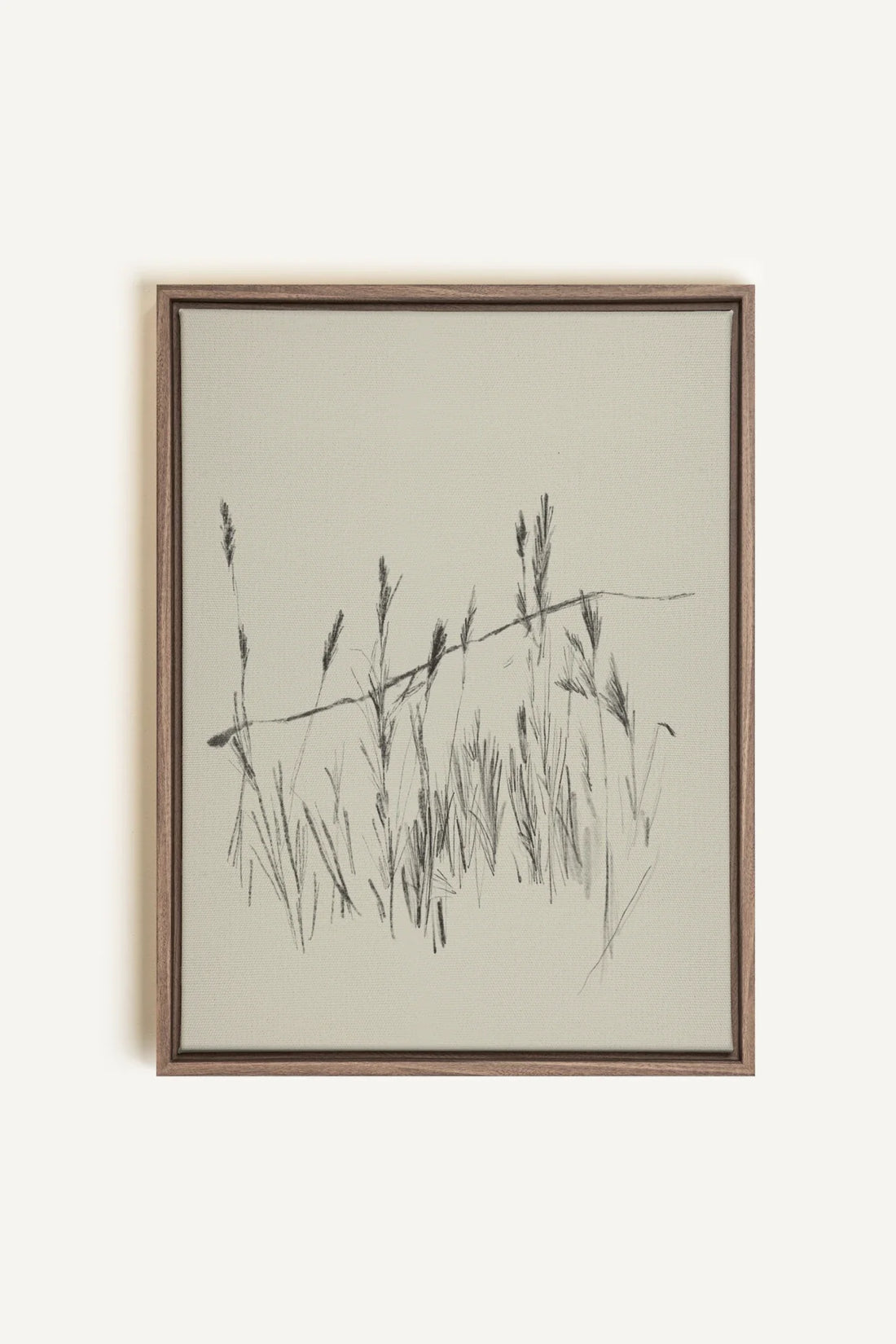 TIGES AUX VENT, Oeuvre sur toile étirée, encadré Brun Chêne