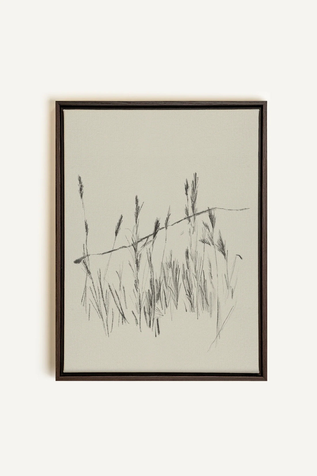 TIGES AUX VENT, Oeuvre sur toile étirée, encadré Brun Noyer