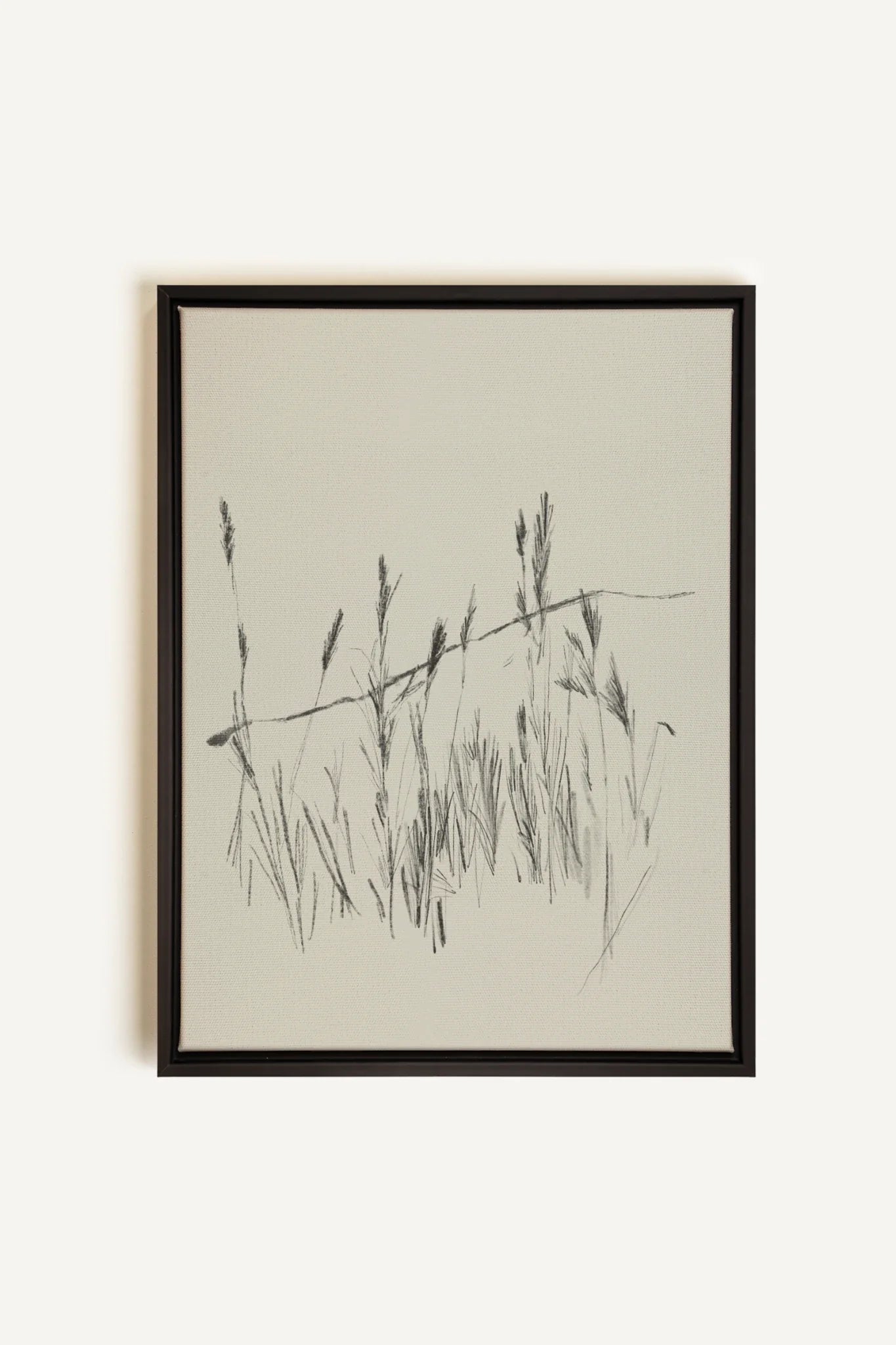 TIGES AUX VENT, Artwork on stretched canvas, framed in black
