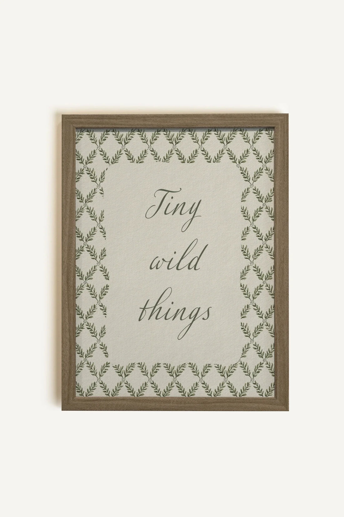 TINY WILD THINGS, Oeuvre sur toile rigide, encadré brun chêne