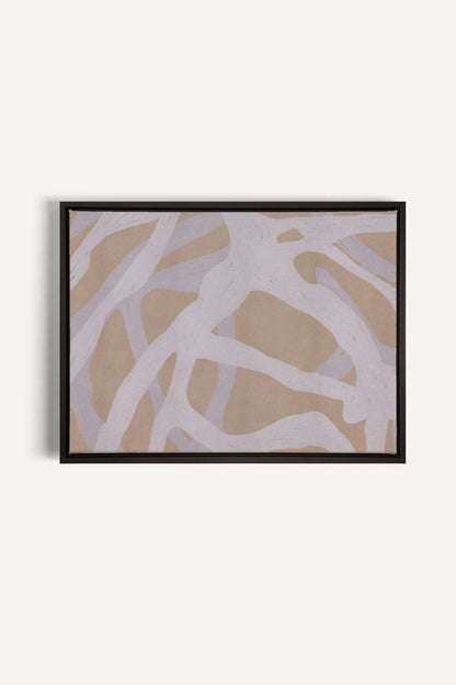OLEKA CANVAS - TISSAGE NATUREL, Oeuvre sur toile étirée, encadré Noir