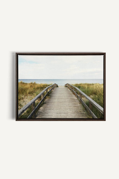 TO THE SEA, Oeuvre sur toile étirée, encadré Brun Noyer