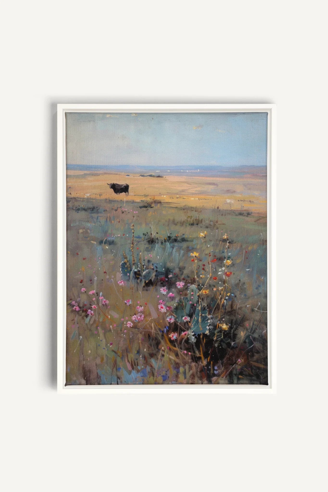 RAINBOW FIELD, Oeuvre sur toile étirée, encadré Blanc