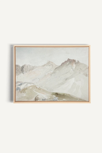 MOUNTAIN VIEW, Oeuvre sur toile étirée, encadré Naturel Clair