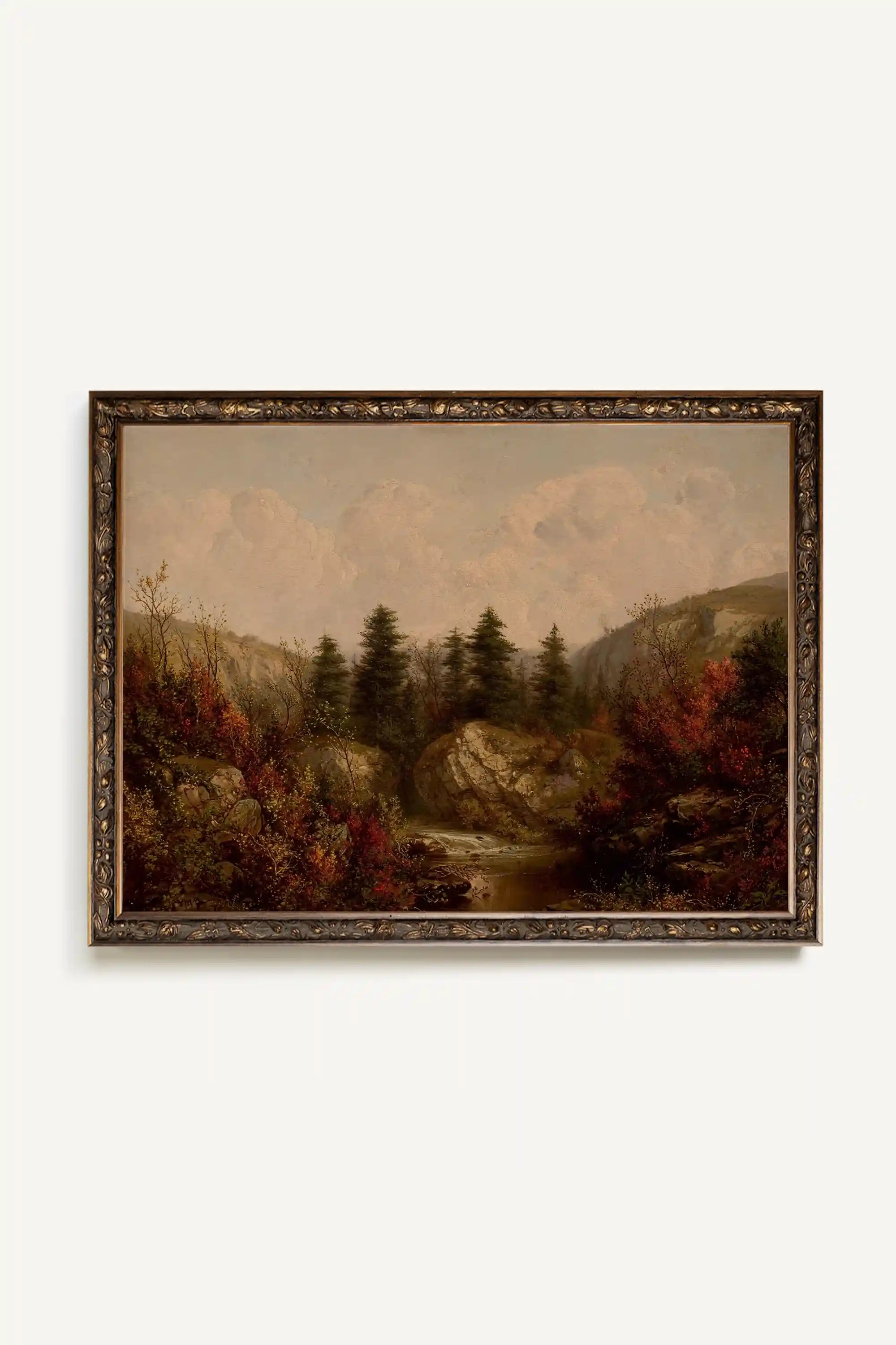 TOILE DES BOIS, Oeuvre sur toile rigide, encadré Vintage Bronze