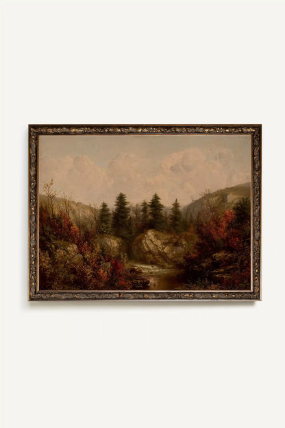 TOILE DES BOIS, Oeuvre sur toile rigide, encadré Vintage Bronze