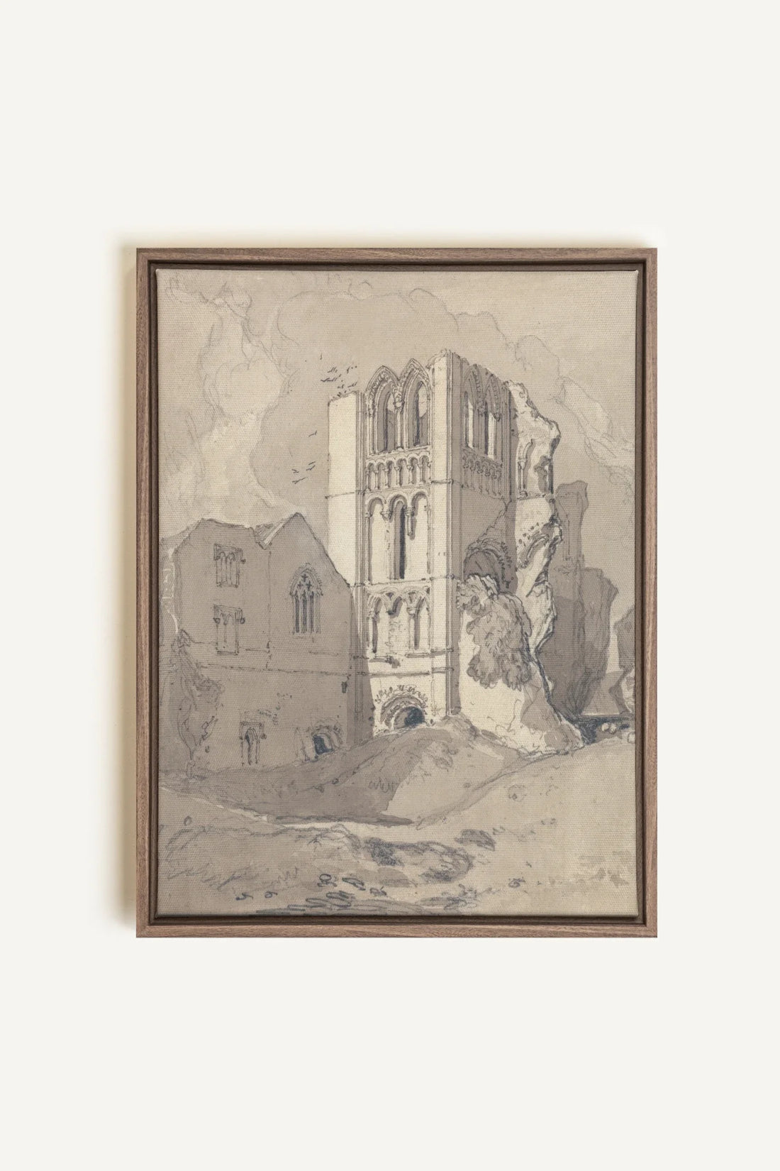 TOWER OF SILENCE, Oeuvre sur toile étirée, encadré Brun Chêne