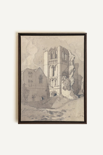 TOWER OF SILENCE, Oeuvre sur toile étirée, encadré Brun Noyer