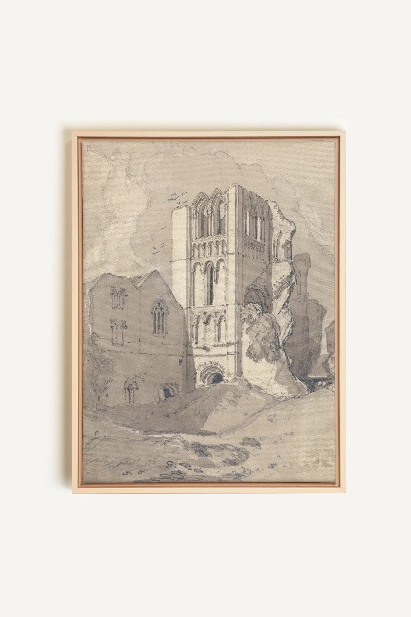 TOWER OF SILENCE, Oeuvre sur toile étirée, encadré Naturel Clair