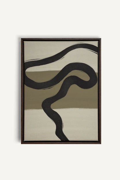 OLEKA CANVAS - TRACE OF TIME, Oeuvre sur toile étirée, encadré Brun Noyer