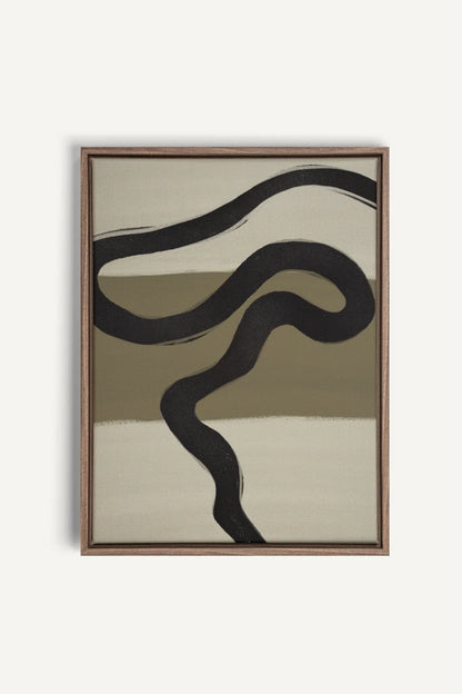 OLEKA CANVAS - TRACE OF TIME, Oeuvre sur toile étirée, encadré Brun Chêne