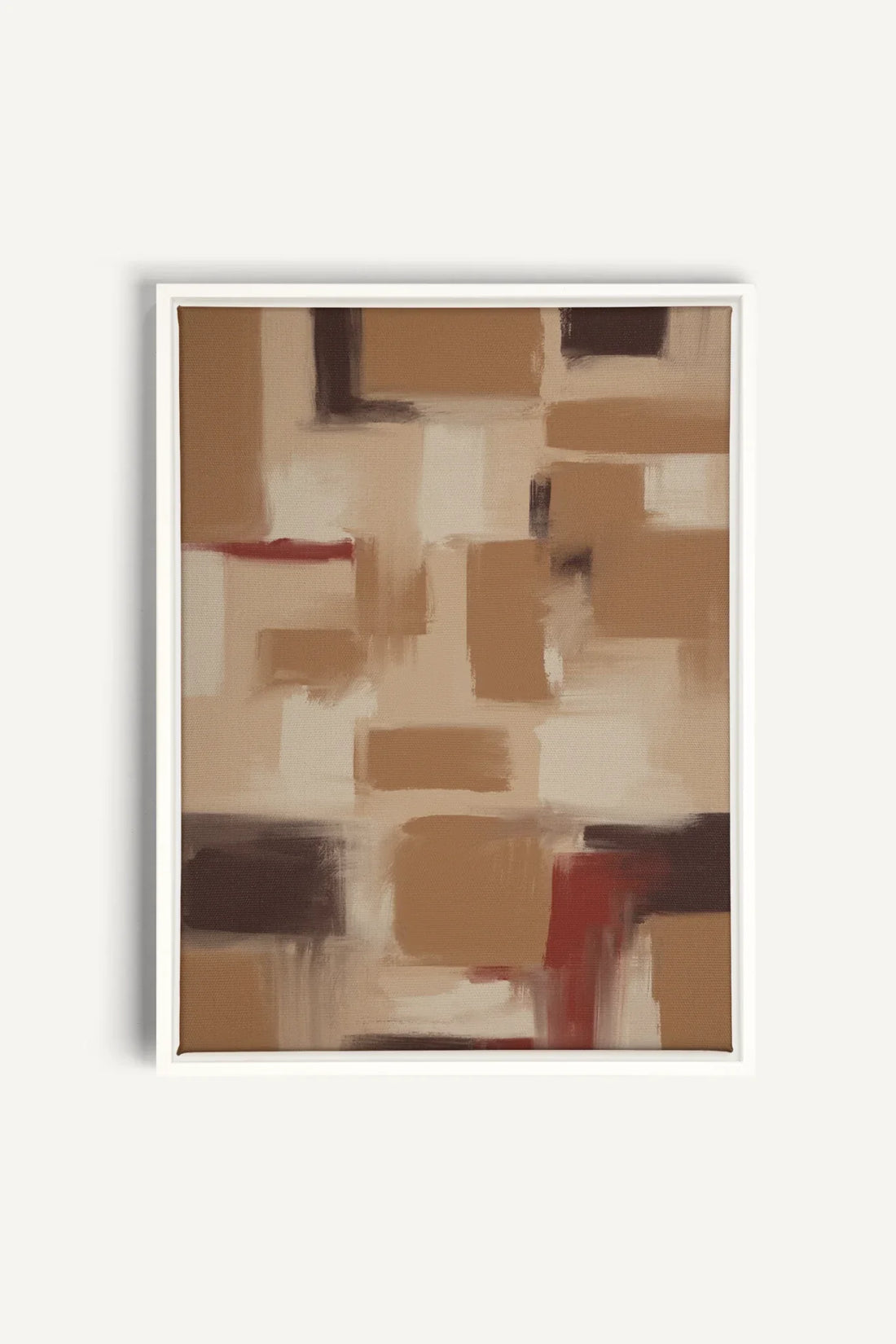OLEKA CANVAS - TRAITS, Oeuvre sur toile étirée, encadré Blanc
