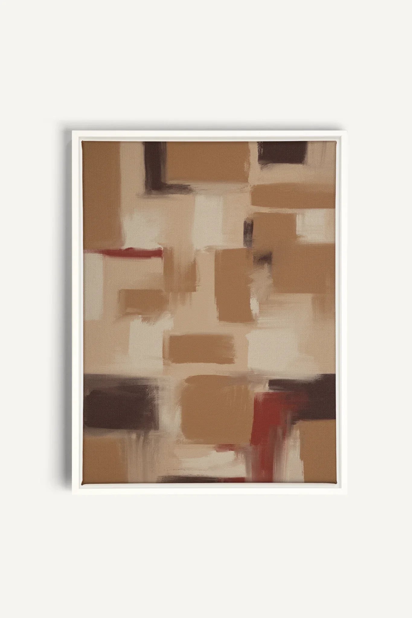 OLEKA CANVAS - TRAITS, Oeuvre sur toile étirée, encadré Blanc