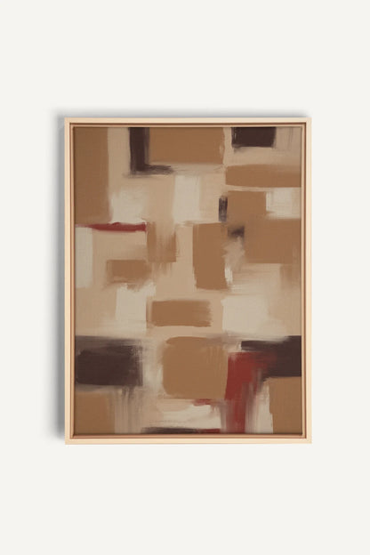 TRAITS, Oeuvre sur toile étirée, encadré Naturel Clair
