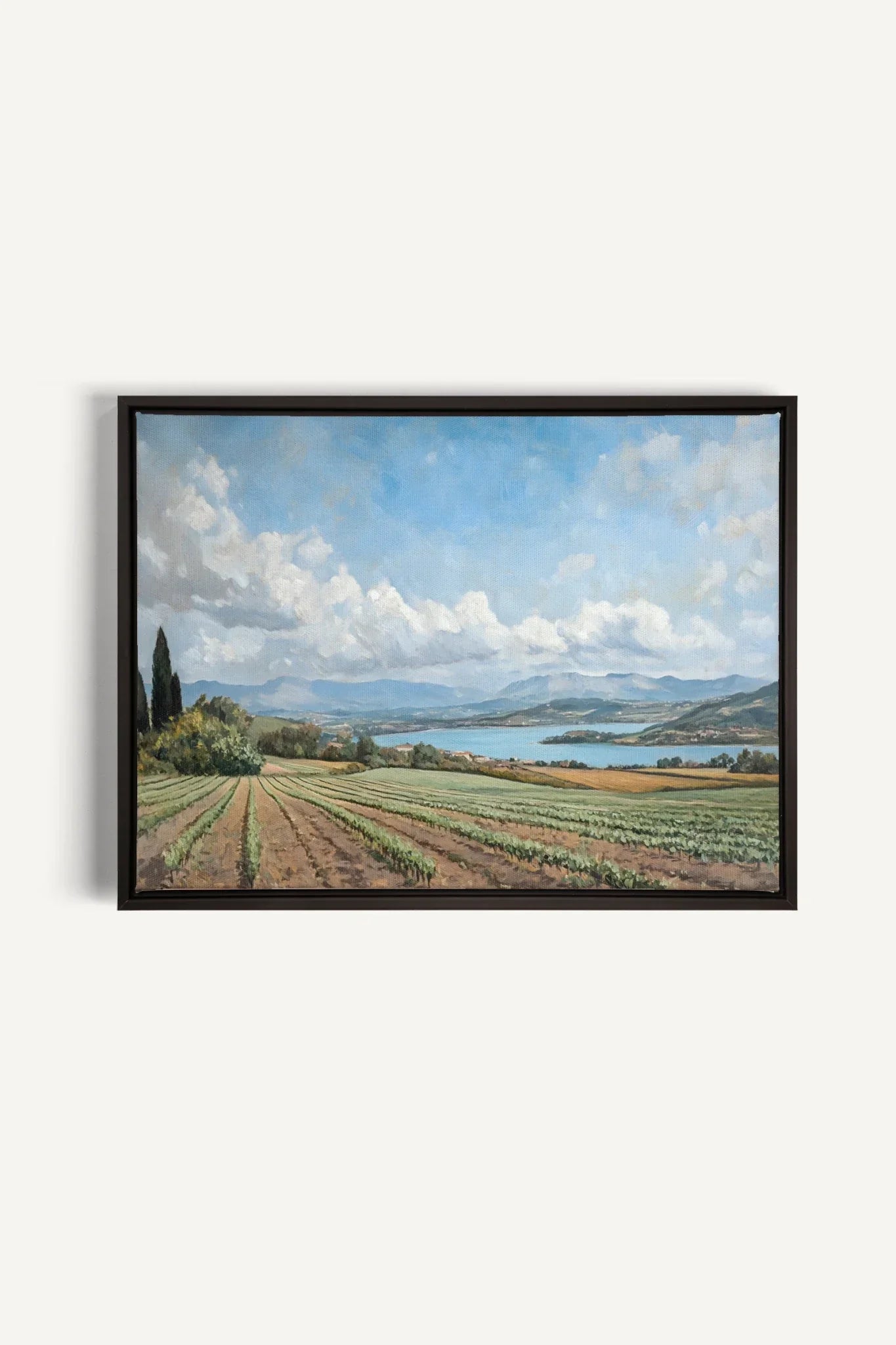 OLEKA CANVAS - TRANQUIL LAKESIDE, Oeuvre sur toile étirée, encadré Noir