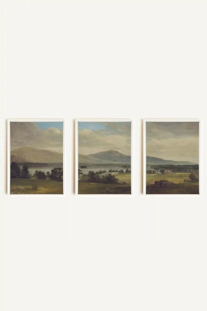 TRIO DES SAISONS DOUCES, 3 Works on stretched canvas, framed in white