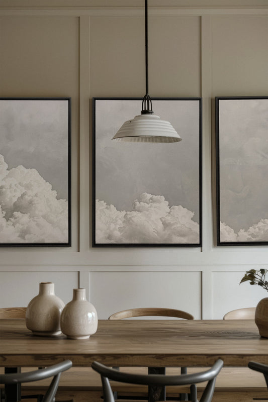 ANTIQUE CLOUDSCAPE TRIO (3 Works on stretched canvas)